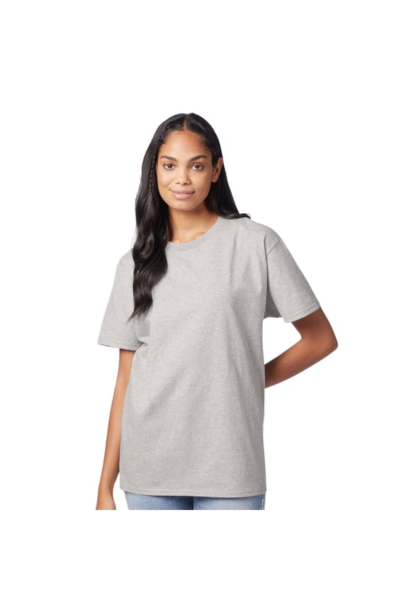 Unisex Authentic Short Sleeve T-Shirt 100% Cotton Jersey Classic Fit Solid Color Tee (Ash, L)