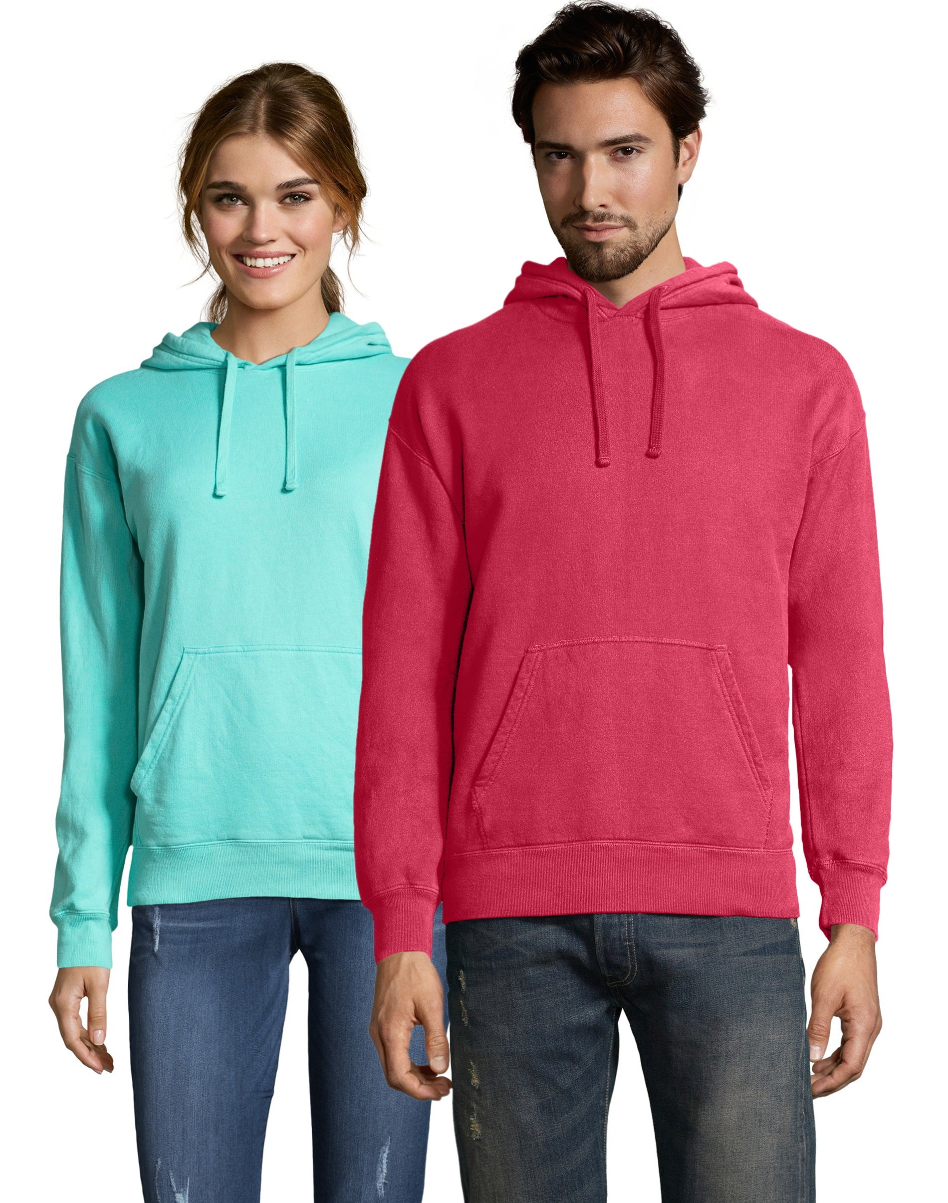 Hanes Unisex ComfortWash® Garment Dyed Fleece Hoodie Sweatshirt Crimson ...