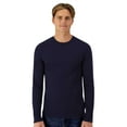 thumbnail image 1 of Hanes Unisex Cool DRI Cotton Touch Long Sleeve T-Shirt 100% Ring-spun Polyester Crewneck Tee Shirts (Athletic Navy , XL), 1 of 8