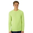 thumbnail image 1 of Hanes Unisex Cool DRI Cotton Touch Long Sleeve T-Shirt 100% Ring-spun Polyester Crewneck Tee Shirts (Safety Green , L), 1 of 8
