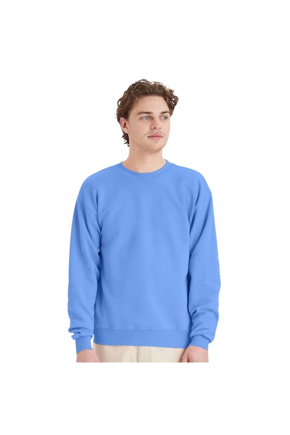 Unisex EcoSmart Crewneck Sweatshirt, Comfy Sweatshirt 50/50 US Cotton/Polyester Long Sleeve Sweatshirt, Mix Color Casual Sweater for Men (Carolina Blue 1 Pack, S)