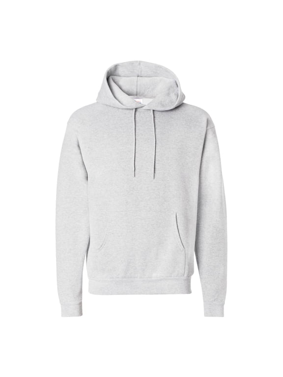 Unisex EcoSmart Hooded Sweatshirt, 50/50US Cotton/Polyester Winter Long Sleeve Fleece Pullover (Ash, M)