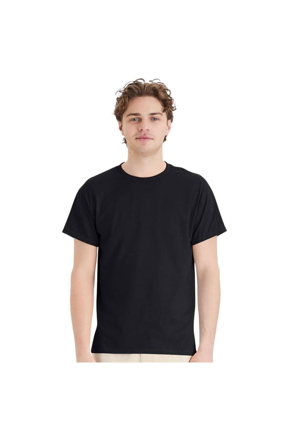 Unisex EcoSmart Short Sleeve T-Shirt Classic Crewneck Tees (Black, M)