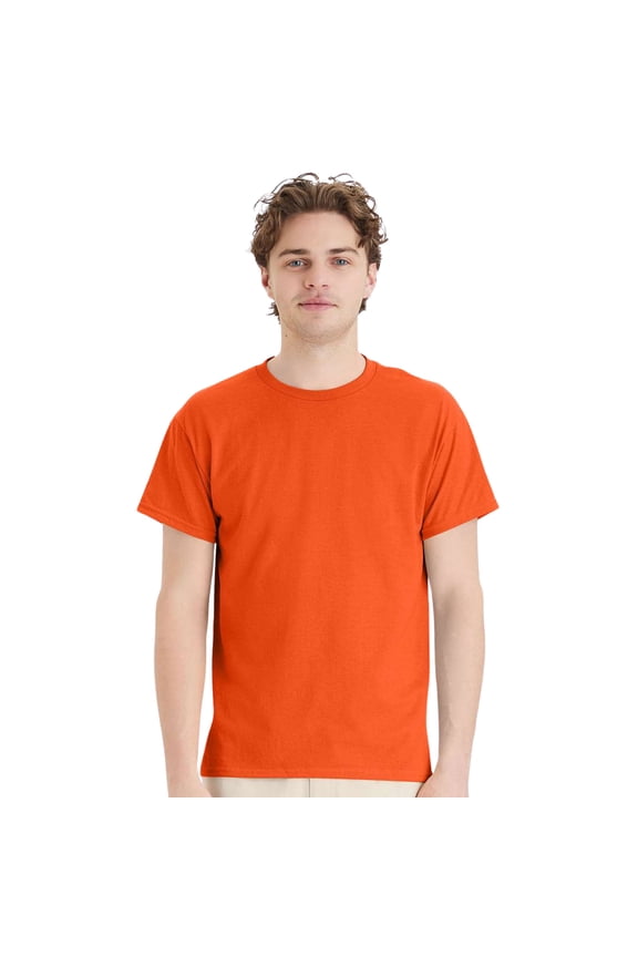 Unisex EcoSmart Short Sleeve T-Shirt Classic Crewneck Tees (Orange, S)