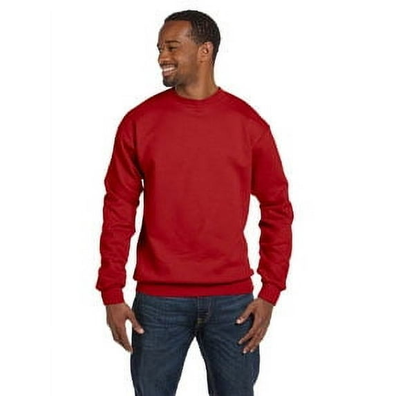 Hanes Unisex Ecosmart Crewneck Sweatshirt - DEEP RED - 5XL