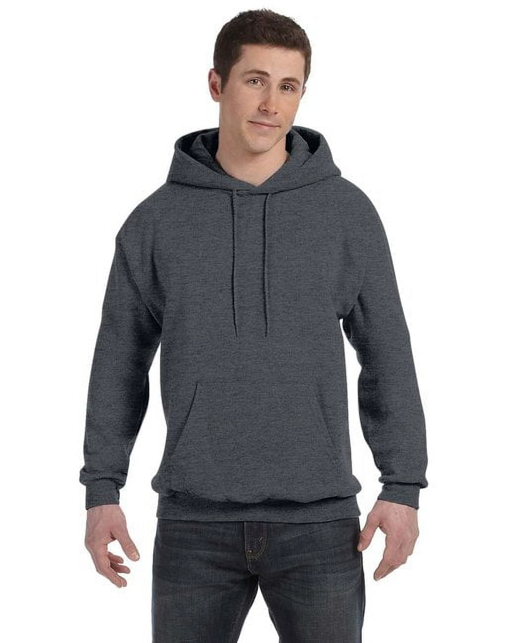 Hanes Unisex Ecosmart Pullover Hooded Sweatshirt - CHARCOAL HEATHER - XL