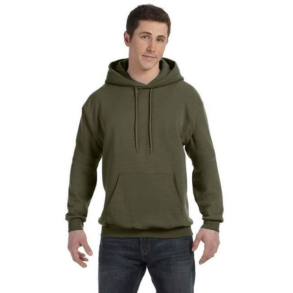 Hanes Unisex Ecosmart Pullover Hooded Sweatshirt - FATIGUE GREEN - 4XL