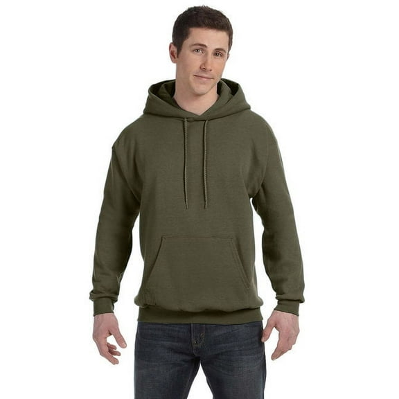 Hanes Unisex Ecosmart Pullover Hooded Sweatshirt - FATIGUE GREEN - L