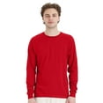 thumbnail image 1 of Hanes Unisex Essential Long Sleeve T-Shirt 100% Cotton Classic Fit Plain Basic Tee (Athletic-Red, L), 1 of 7