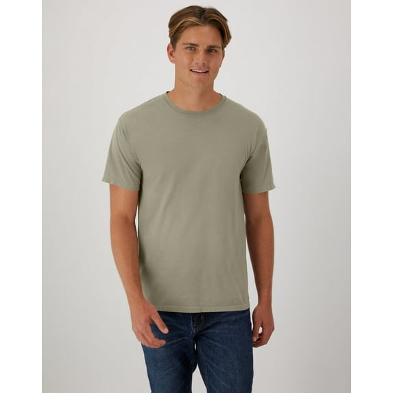 Hanes T-Shirt Unisex Garment Dyed Cotton Short Sleeve Tee Crewneck S-3XL
