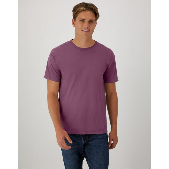 Hanes Unisex Garment Dyed Cotton T-Shirt Purple Plum Raisin M