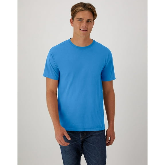 Hanes Unisex Garment Dyed Cotton T-Shirt Summer Sky Blue 2XL