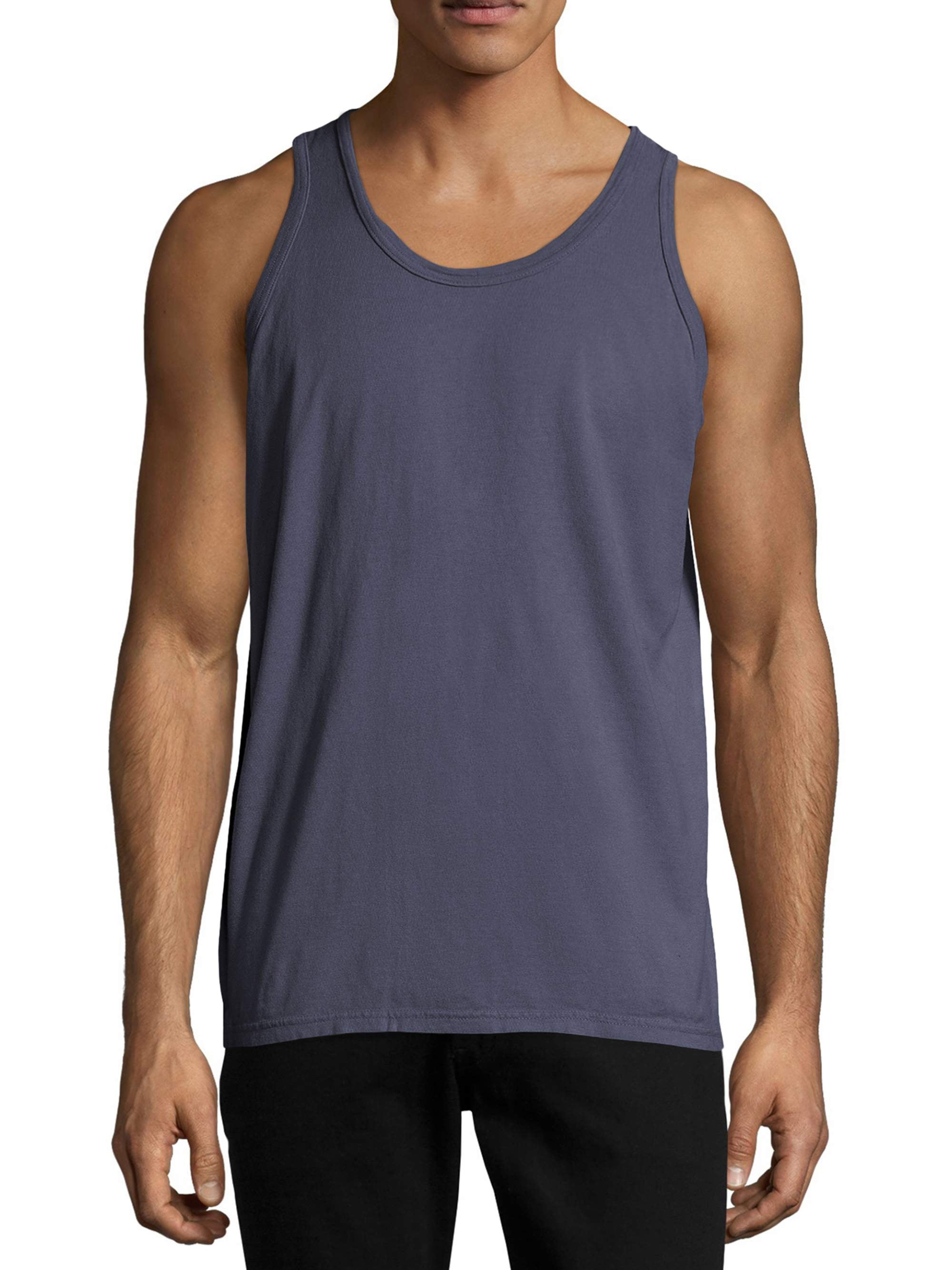 Hanes Unisex Garment Dyed Cotton Sleeveless Tank Top, Men's Sizes S-3XL ...
