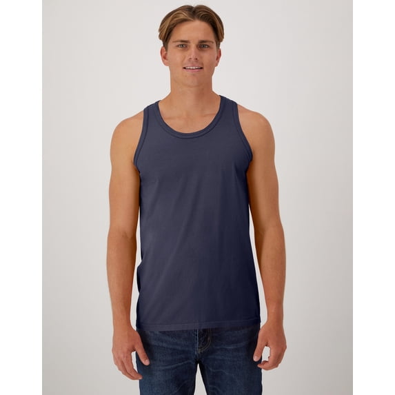 Hanes Unisex Garment Dyed Cotton Tank Anchor Slate S