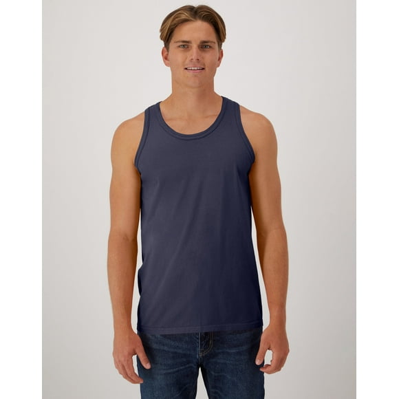 Hanes Unisex Garment Dyed Cotton Tank Anchor Slate XL