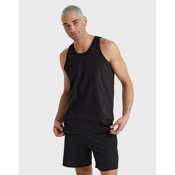 Hanes Unisex Garment Dyed Cotton Tank Black 3XL