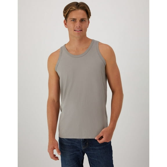 Hanes Unisex Garment Dyed Cotton Tank Concrete Gray 3XL