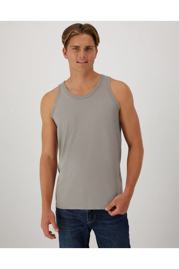 Unisex Garment Dyed Cotton Tank Concrete Gray 3XL