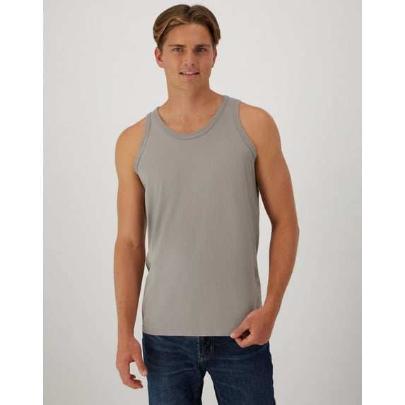 Hanes Unisex Garment Dyed Cotton Tank Concrete Gray 3XL