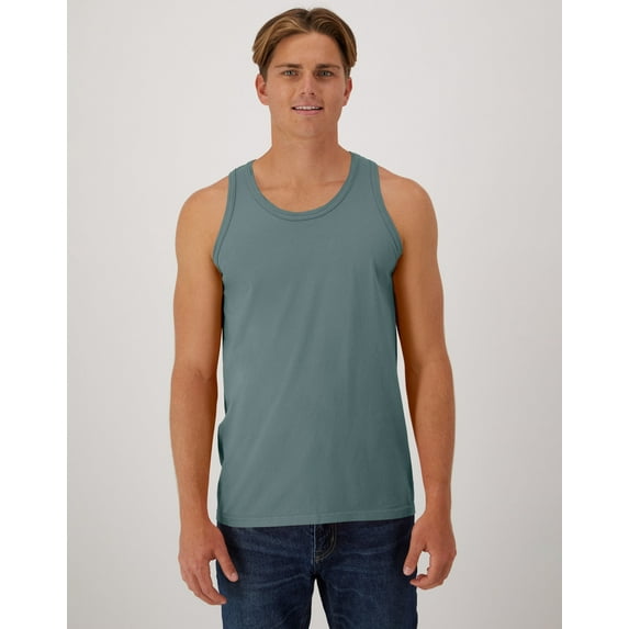 Hanes Unisex Garment Dyed Cotton Tank Cypress Green 3XL