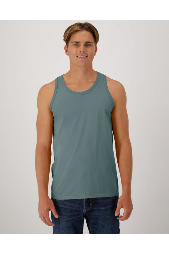 Unisex Garment Dyed Cotton Tank Cypress Green M