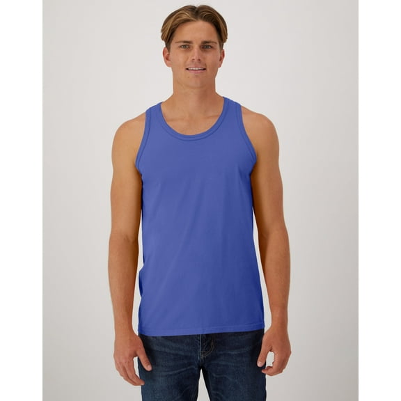 Hanes Unisex Garment Dyed Cotton Tank Deep Forte Blue 3XL