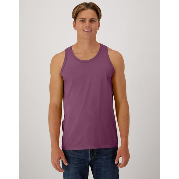 Hanes Unisex Garment Dyed Cotton Tank Purple Plum Raisin 2XL