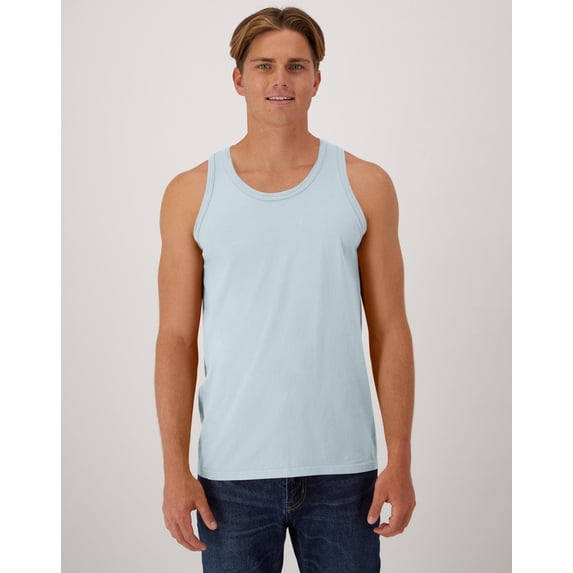 Hanes Unisex Garment Dyed Cotton Tank Soothing Blue S