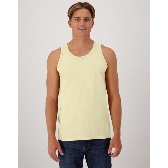 Hanes Unisex Garment Dyed Cotton Tank Summer Squash Yellow M