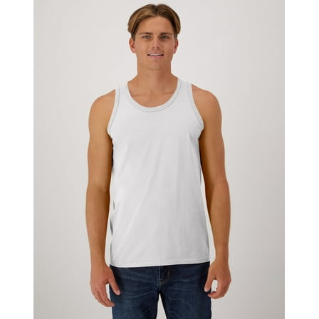 Hanes Unisex Garment Dyed Cotton Tank White S
