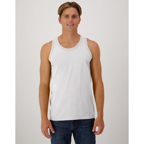 Hanes Unisex Garment Dyed Cotton Tank White S
