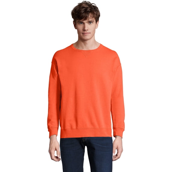 Hanes Unisex Garment Dyed Fleece Sweatshirt Solar Crimson M