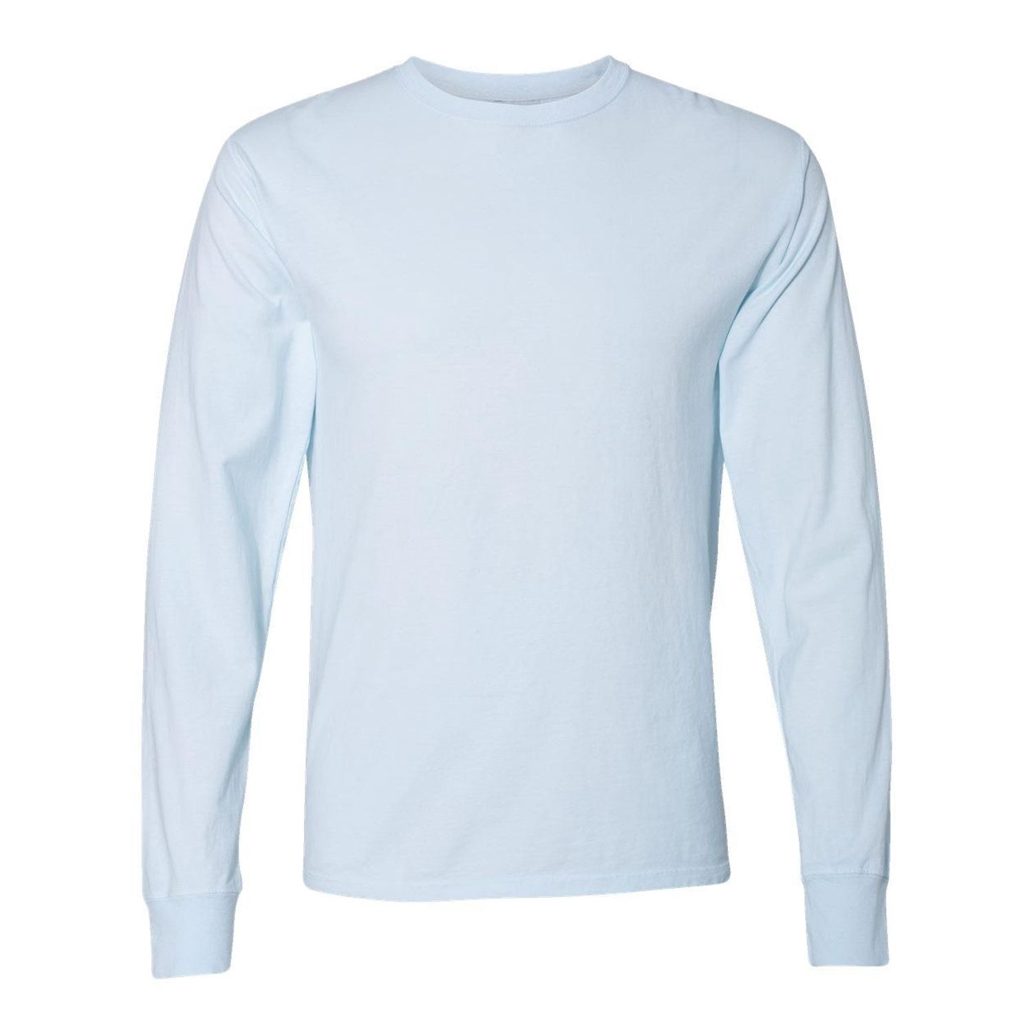 Hanes Unisex Garment Dyed Long Sleeve Cotton T-Shirt Soothing Blue M