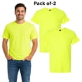thumbnail image 1 of Hanes Unisex High Visibility T-Shirt, Hi Vis Construction Work Tees (Safety-Green 2 Pack, S), 1 of 9