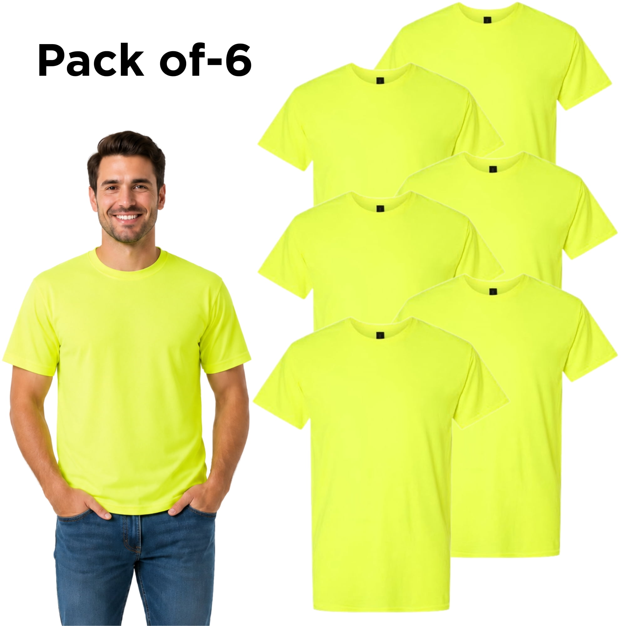 Hanes Unisex High Visibility T-Shirt, Hi Vis Construction Work