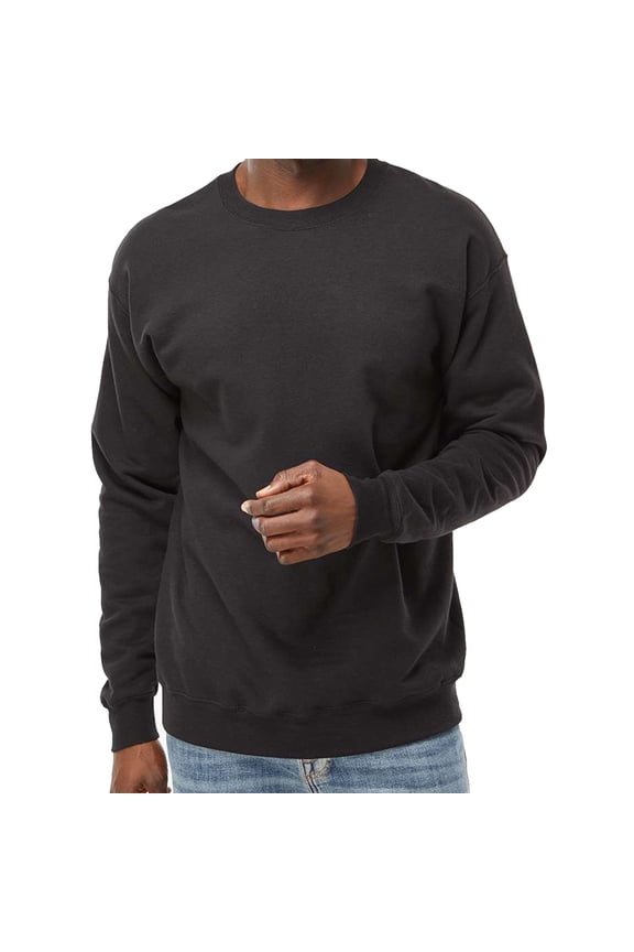 Unisex Perfect Crewneck Sweatshirt, Soft Pullover Fleece, Black, L