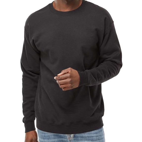 Hanes Unisex Perfect Crewneck Sweatshirt, Soft Pullover Fleece, Black, S