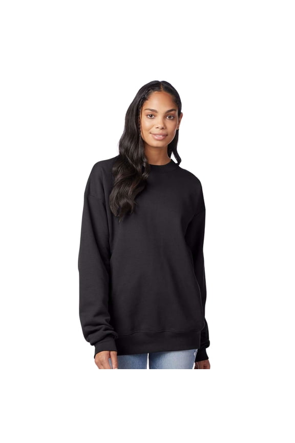 Unisex Ultimate Cotton Crewneck Sweatshirt 90/10 Cotton/Polyester Fleece Cozy Comfort Sweater (Black , S)