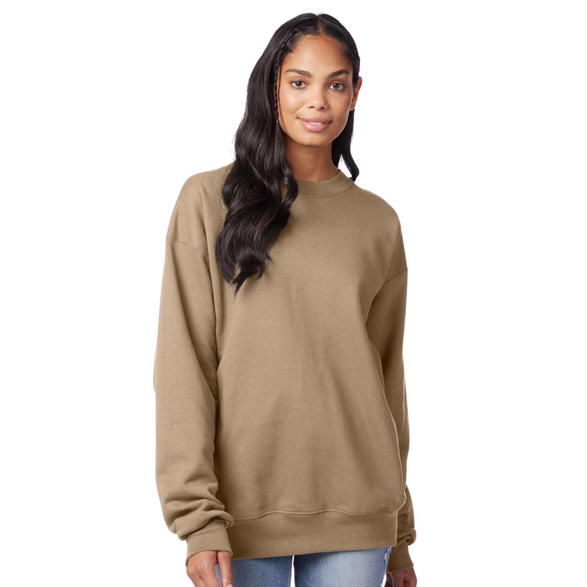 Hanes Unisex Ultimate Cotton Crewneck Sweatshirt 90/10 Cotton