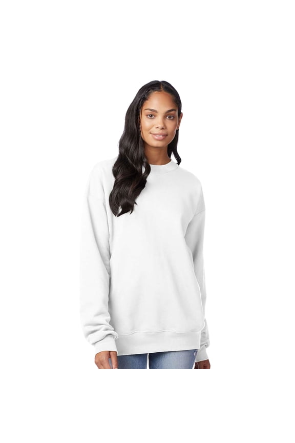 Unisex Ultimate Cotton Crewneck Sweatshirt 90/10 Cotton/Polyester Fleece Cozy Comfort Sweater (White , S)