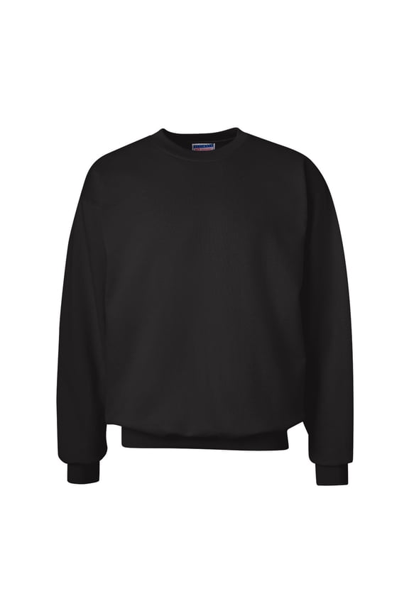 Unisex Ultimate Cotton Crewneck Sweatshirt, Soft Warm Fleece Pullover, Black, XL