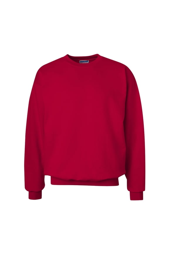 Unisex Ultimate Cotton Crewneck Sweatshirt, Soft Warm Fleece Pullover, Deep Red, XL