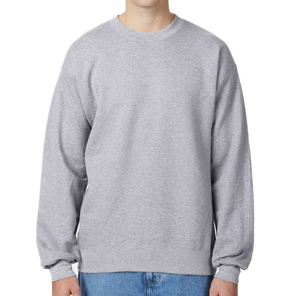 Hanes Unisex Ultimate Cotton Crewneck Sweatshirt, Soft Warm Fleece Pullover, Light Steel, M