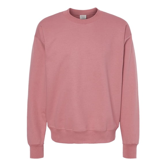 Hanes Unisex Ultimate Cotton Crewneck Sweatshirt, Soft Warm Fleece Pullover, Mauve, L