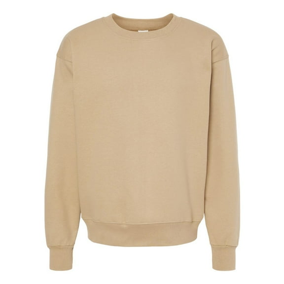 Hanes Unisex Ultimate Cotton Crewneck Sweatshirt, Soft Warm Fleece Pullover, Pebble, M