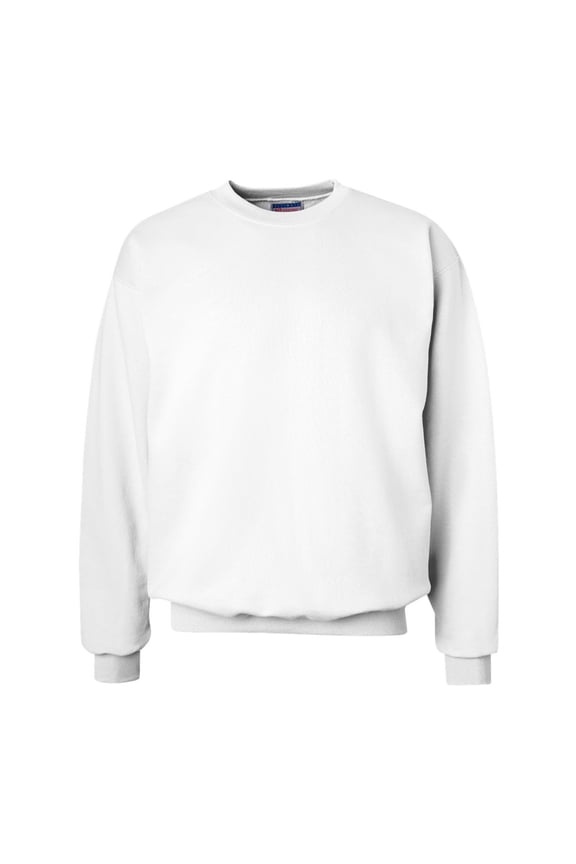 Unisex Ultimate Cotton Crewneck Sweatshirt, Soft Warm Fleece Pullover, White, S