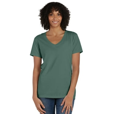 Hanes Ladies Tagless 100% Cotton V-Neck T-Shirt - Walmart.com