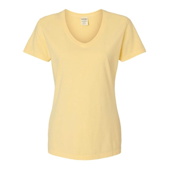 Hanes V-Neck T-Shirt Women's Garment Dyed Short Sleeve Tee Ringspun Cotton