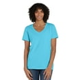 thumbnail image 1 of Hanes V-Neck T-Shirt Women's Garment Dyed Short Sleeve Tee Ringspun Cotton, 1 of 7