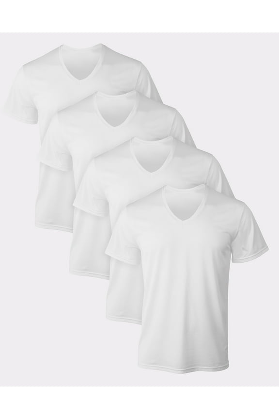 V-Neck Undershirt 4-Pack T-Shirt Short Sleeve Ultimate Men's X-Temp Mesh